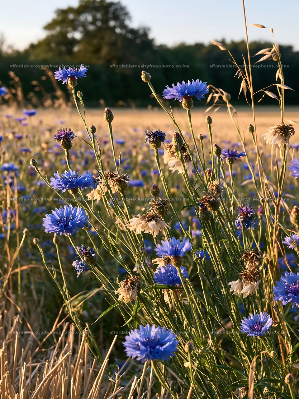 Colorful cornflower meadow filled with blooming blue – royalty-free photos 6866x9174