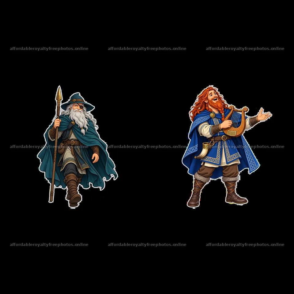 Odin the Norse All-Father holding a spear with a bard – royalty-free photos 7746x7746