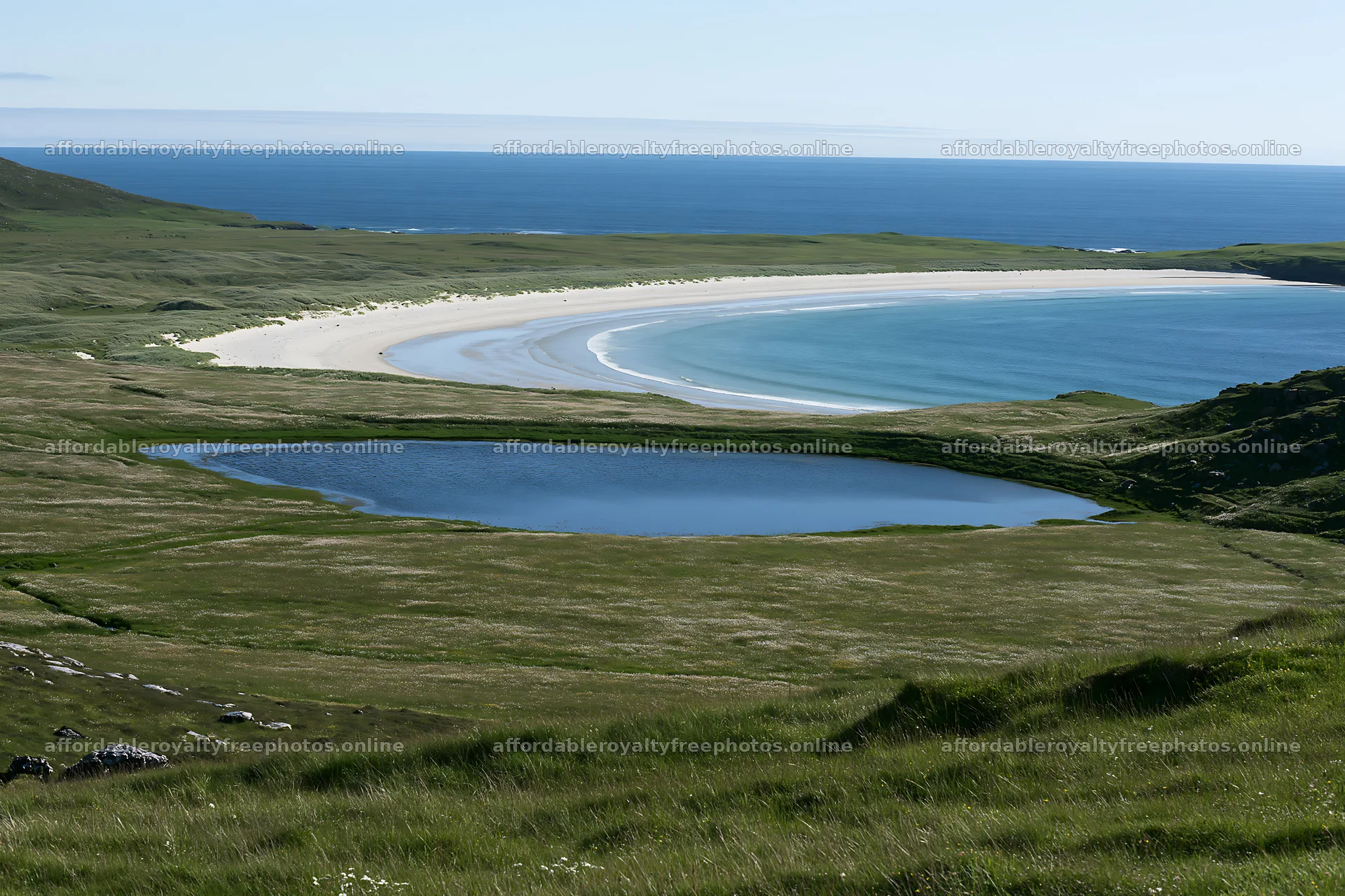 Machair beach meadow with pond and ocean view – royalty-free photos 9722x6480