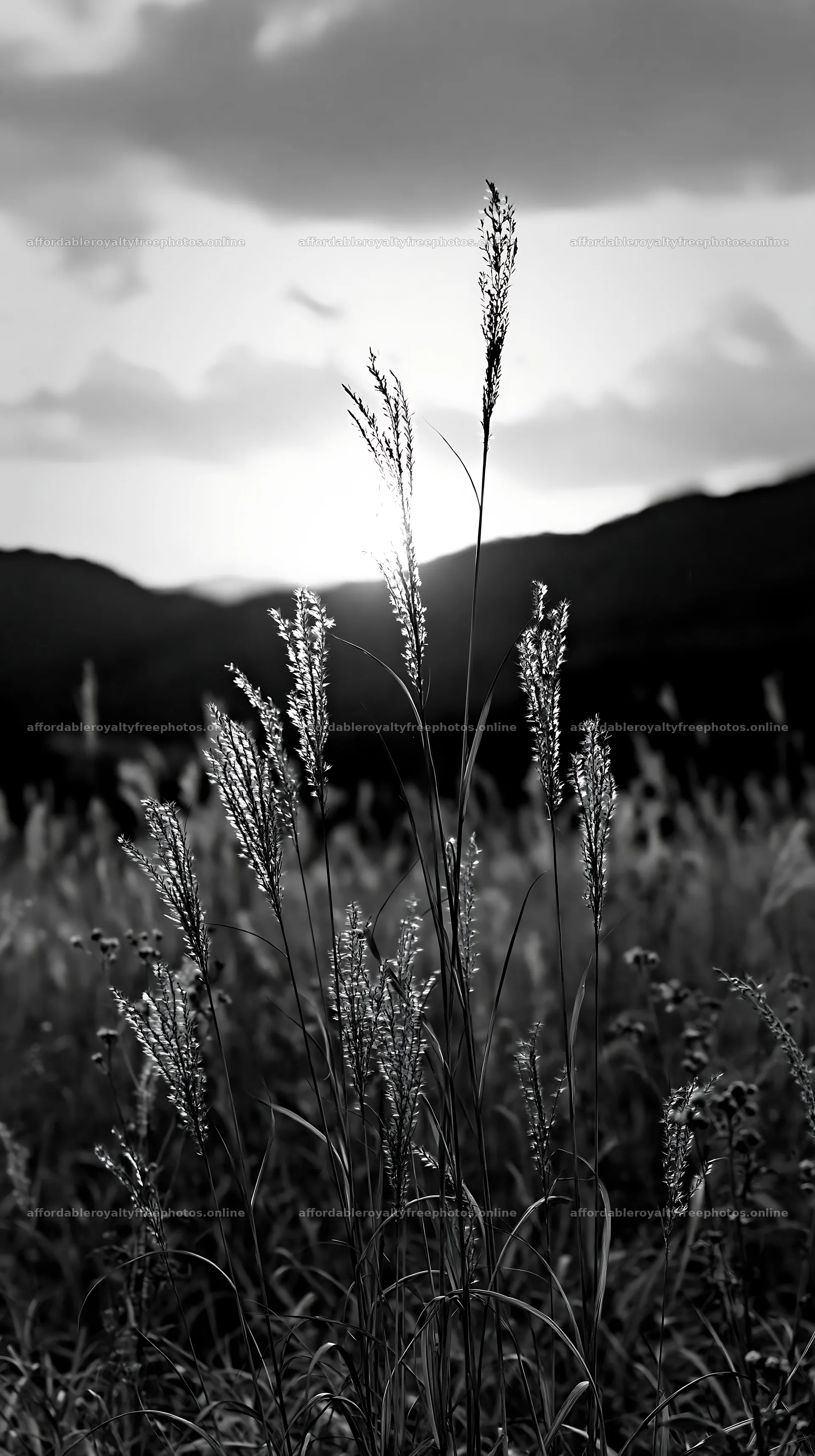 Golden meadow with seedheads at sunset in Okayama – royalty-free photos 5938x10608