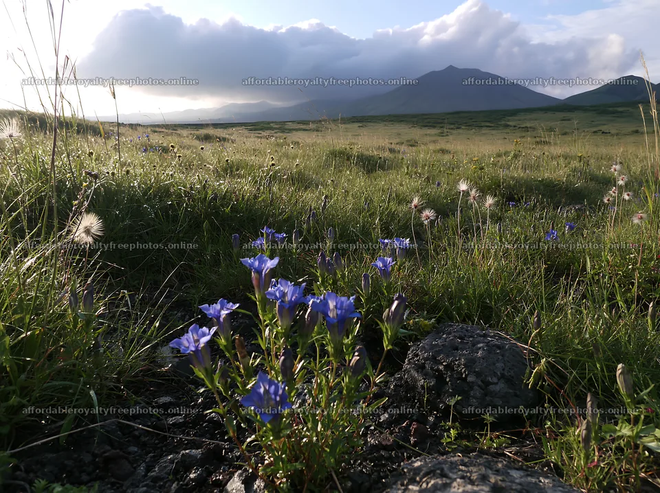 Kagoshima volcanic meadow with flowers and pumice in – royalty-free photos 9174x6866
